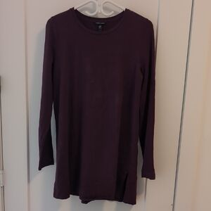 Eileen Fisher Rich Purple Long Sleeve Tunic